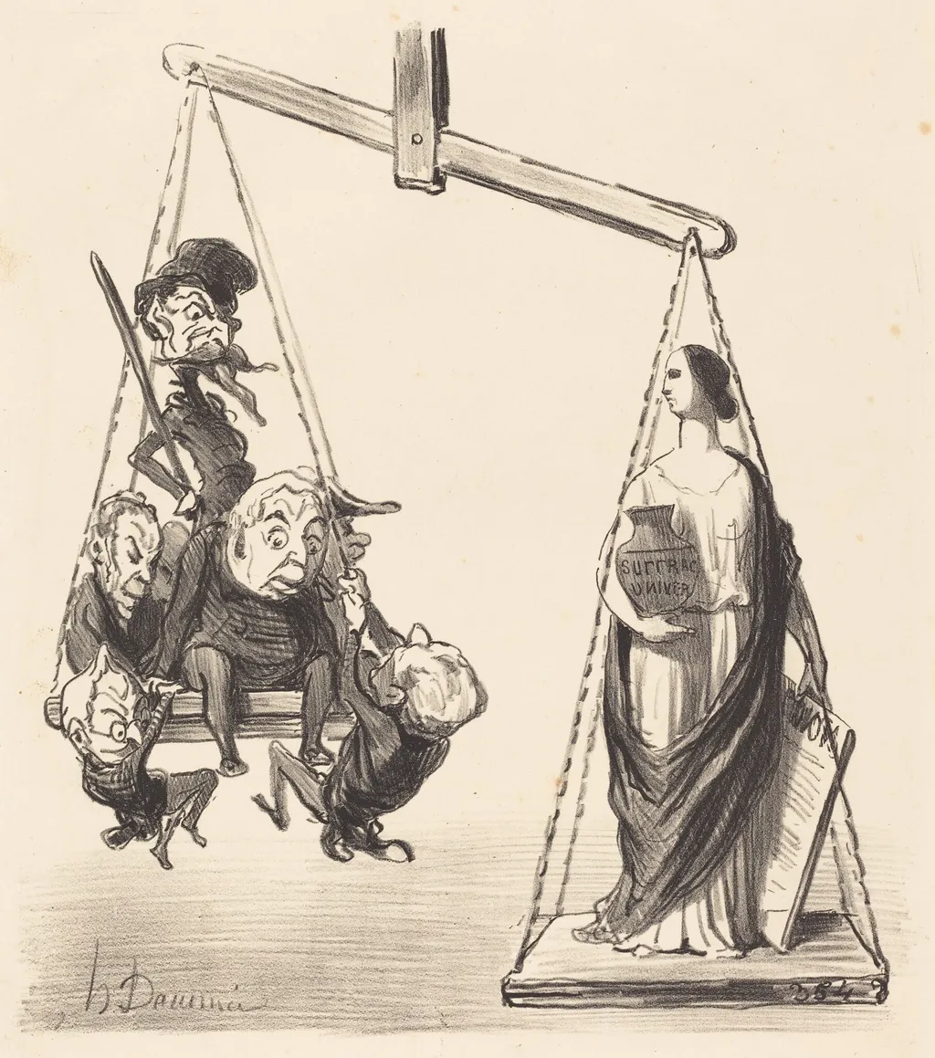 Suffrage universel (Universal Suffrage), by Honoré Daumier, ink, 1850