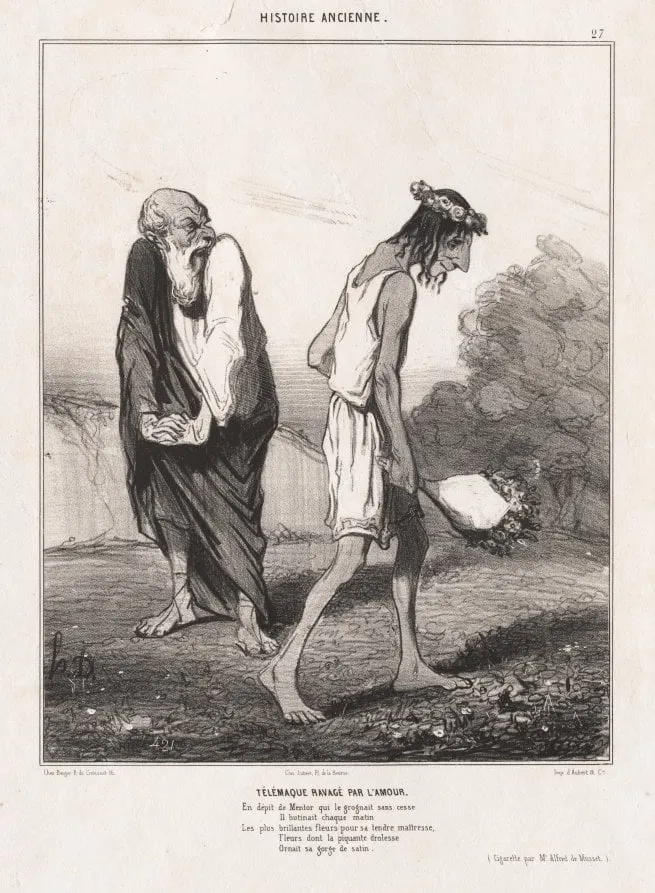 Telemachus Ravaged by Love, by Honoré Daumier, 1842