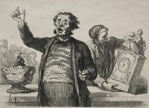 The Auction House:  The Town Crier, by Honoré Daumier