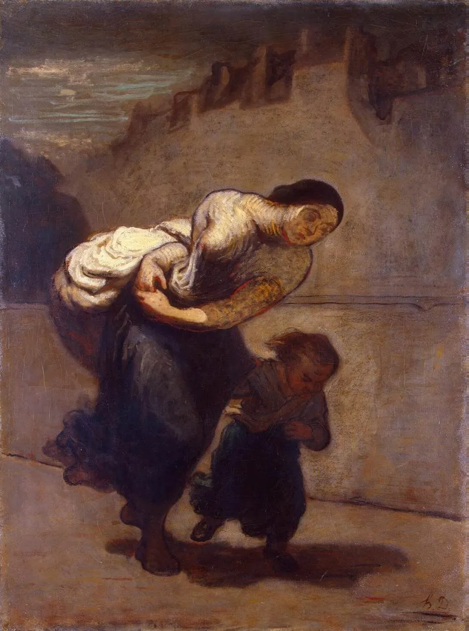The Burden (The Laundress), by Honoré Daumier, oil, 1851