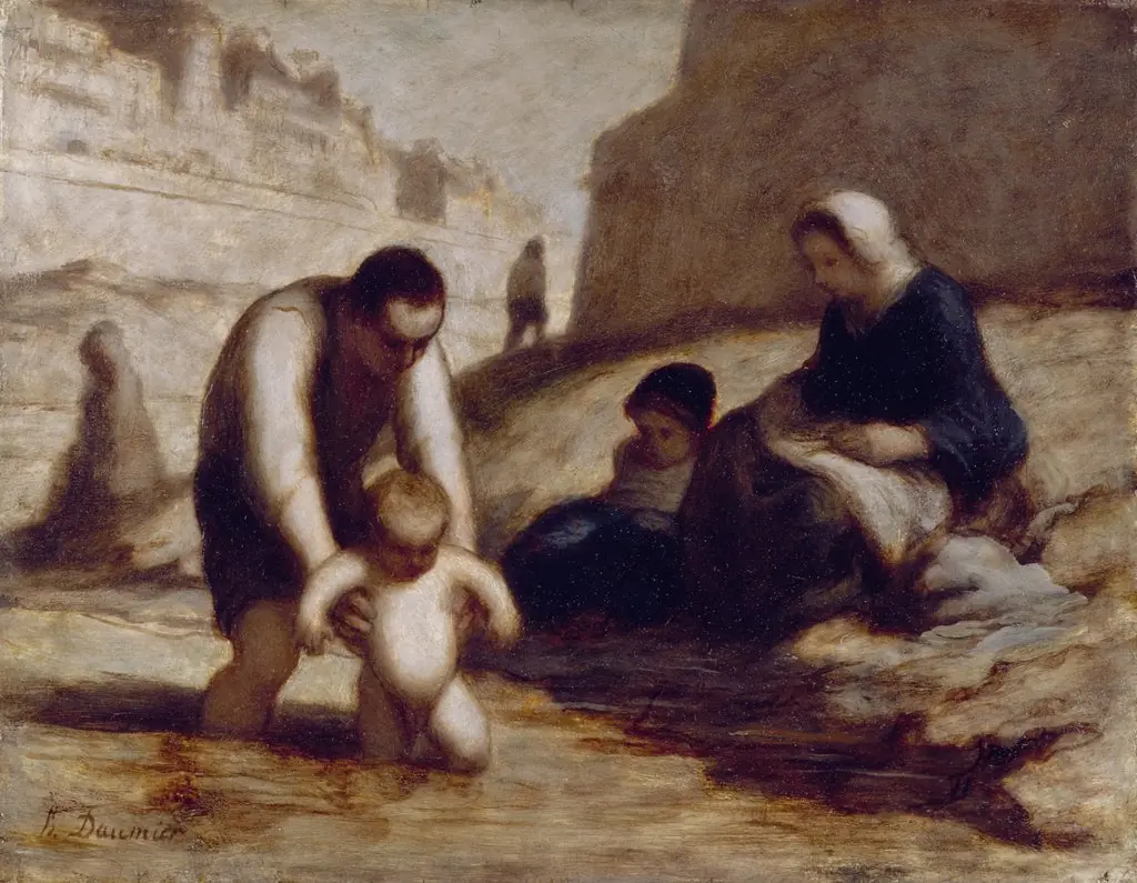The First Bath, by Honoré Daumier