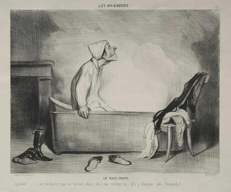 The Hot Bath, by Honoré Daumier, 1839