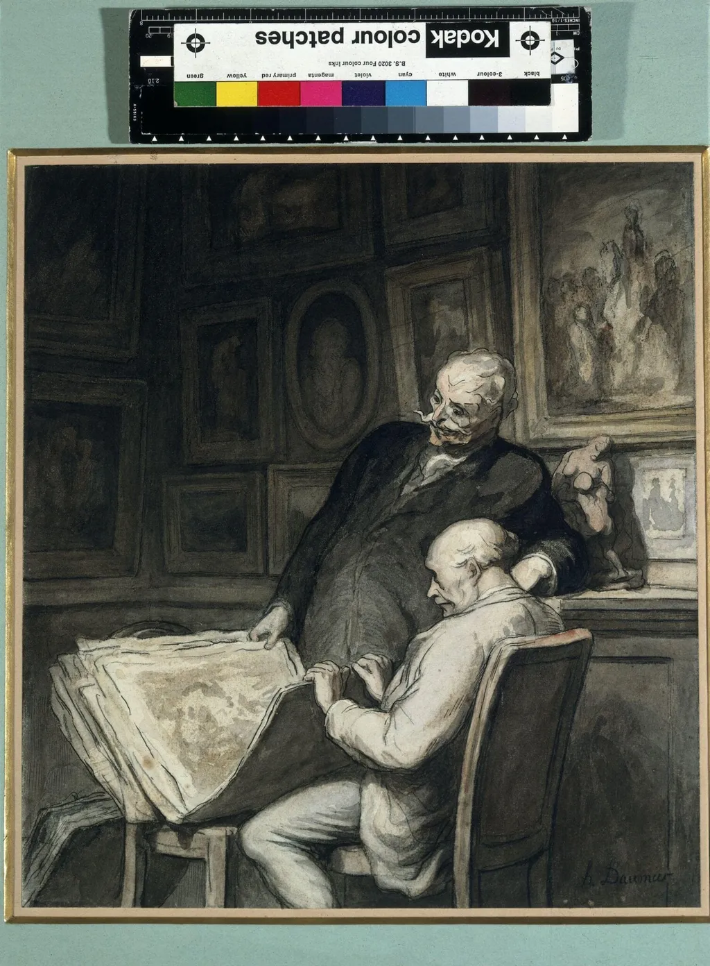 The Print Collectors, by Honoré Daumier, watercolor, 1862