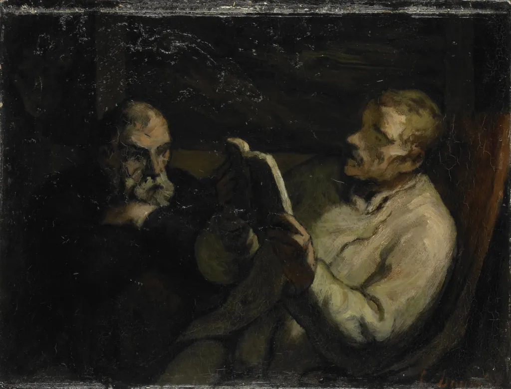 The Reading, by Honoré Daumier, oil, 1857