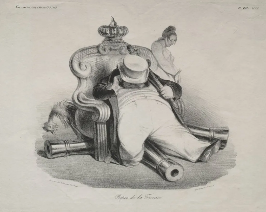 The Repose of France, by Honoré Daumier, 1834