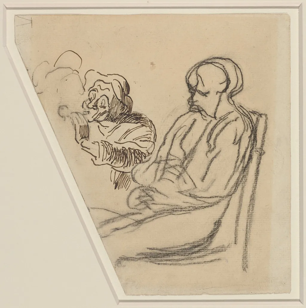 The Smoker, by Honoré Daumier, ink, 1844