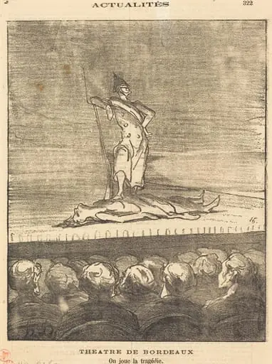 Théâtre de Bordeaux - on joue la tragédie, by Honoré Daumier