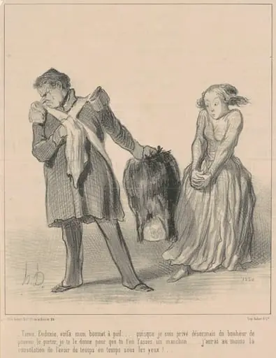 Tiens, Eudoxie, voila mon bonnet a poil ..., by Honoré Daumier