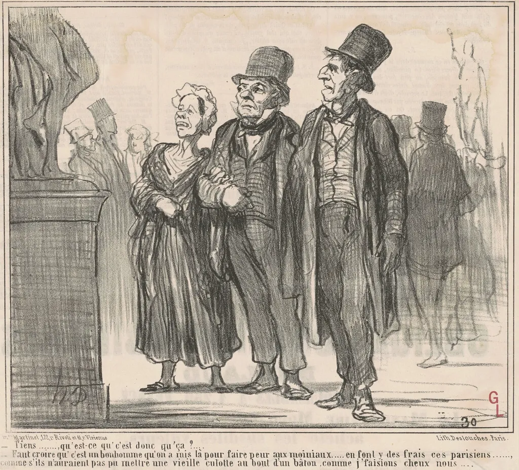 Tiens ... qu'est-ce qu'c'est donc qu'ça? ..., by Honoré Daumier, ink, 1859