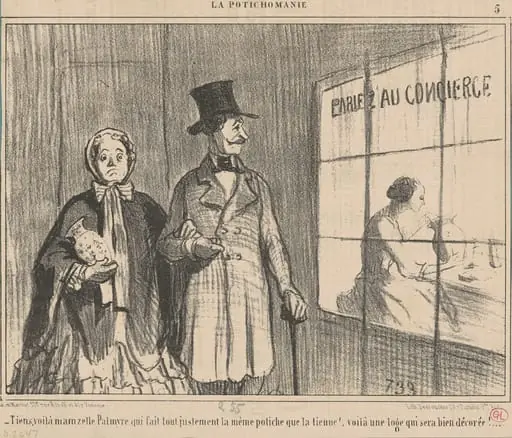 Tiens, voila mamzelle palmyre qui fait ..., by Honoré Daumier