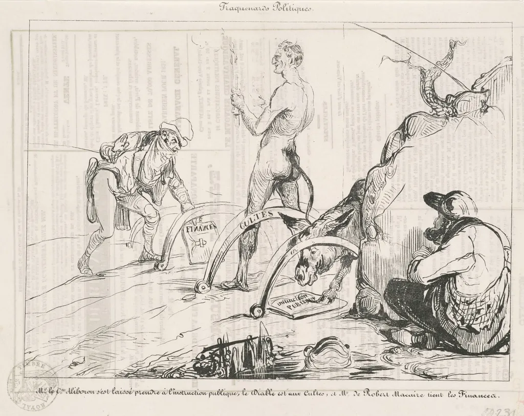 Traquenards politiques, by Honoré Daumier, ink, 1835