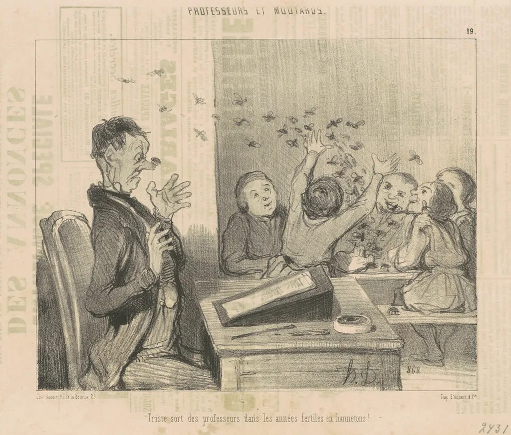 Triste sort des professeurs ..., by Honoré Daumier, ink, 1846