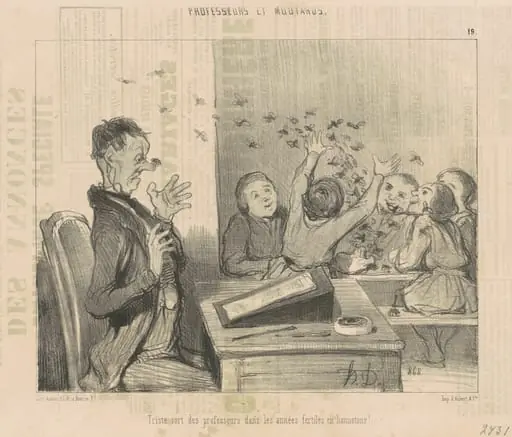 Triste sort des professeurs ..., by Honoré Daumier