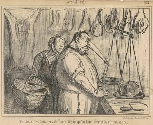 Tristesse des bouchers de Paris ..., by Honoré Daumier