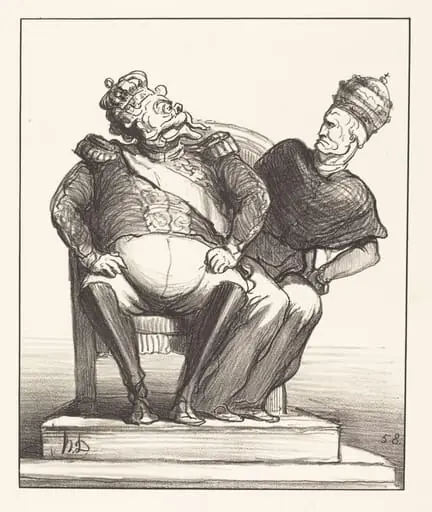 Trop étroit pour deux, by Honoré Daumier