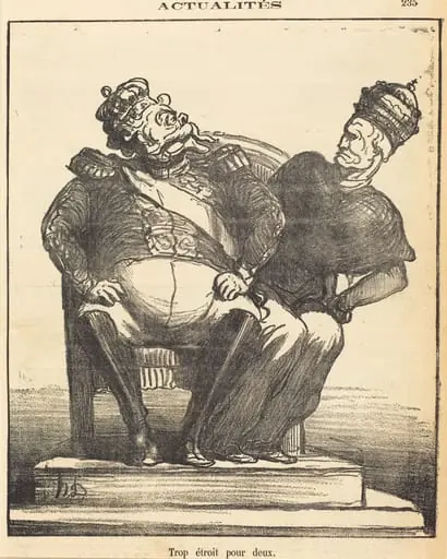 Trop étroit pour deux, by Honoré Daumier