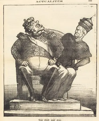 Trop étroit pour deux, by Honoré Daumier