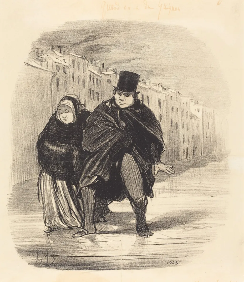 Tu m'reprendras encore... a aller souhaiter..., by Honoré Daumier, ink, 1848