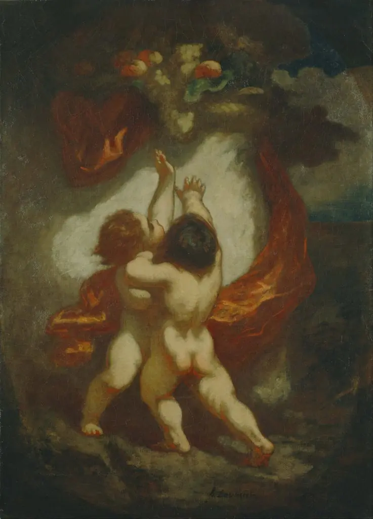 Two Children Reaching for Fruit, by Honoré Daumier