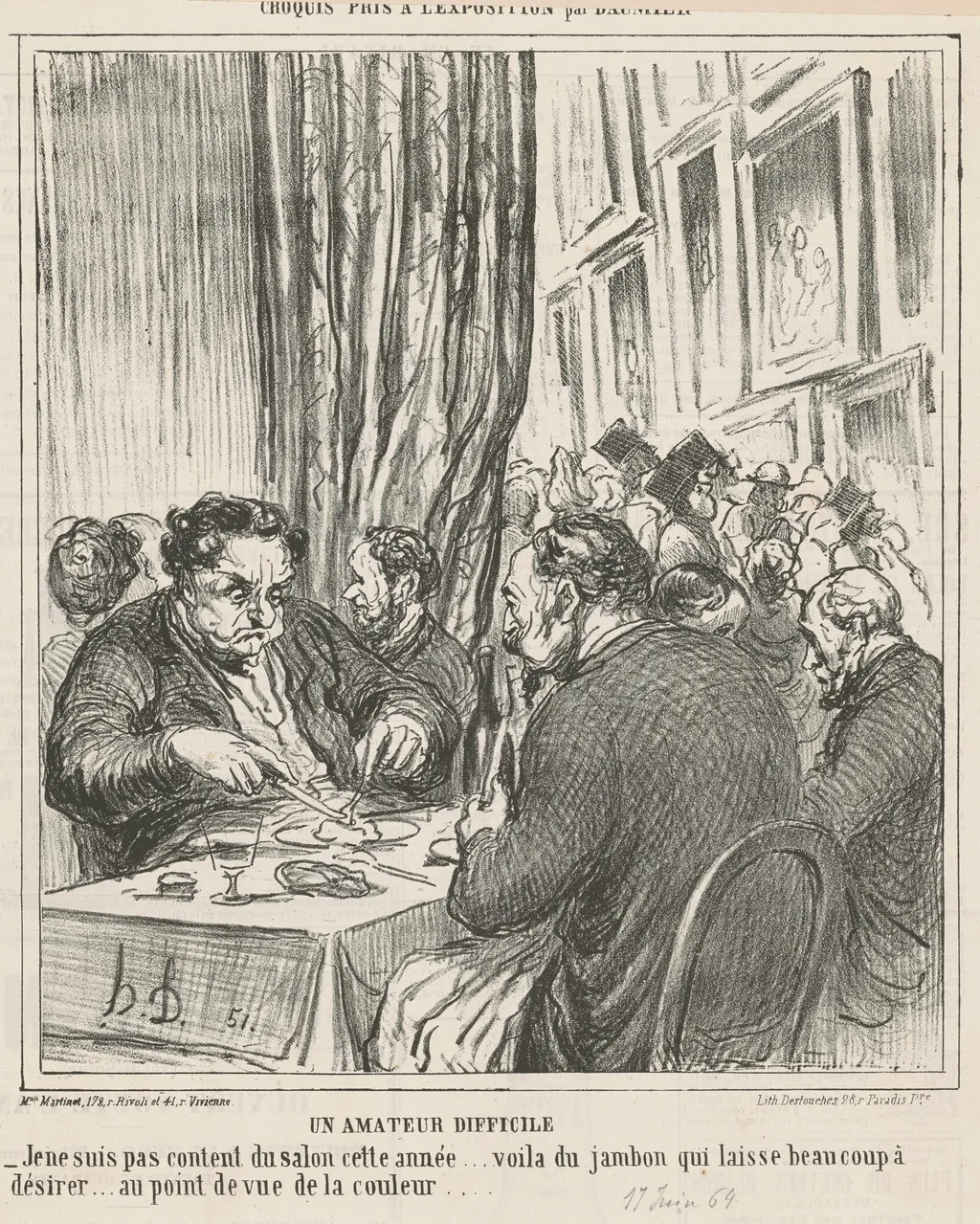 Un amateur difficile, by Honoré Daumier, ink, 1864