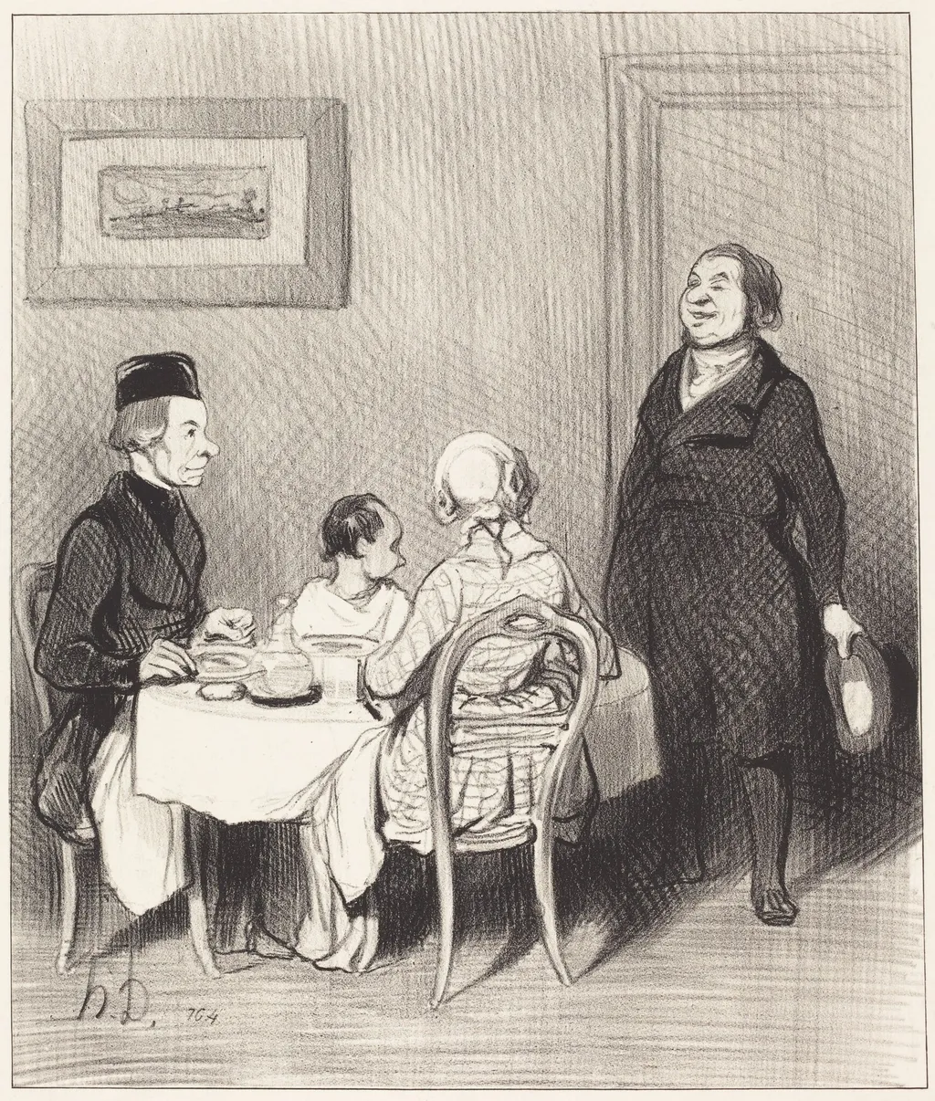 Un Ami est un crocrodile..., by Honoré Daumier, ink, 1845