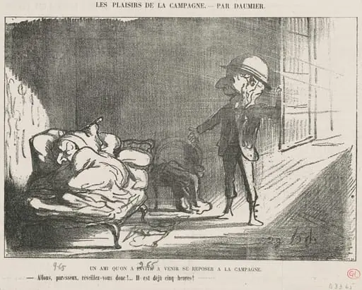 Un ami qu'on a invité ..., by Honoré Daumier