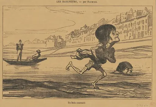 Un bain contrarié, by Honoré Daumier