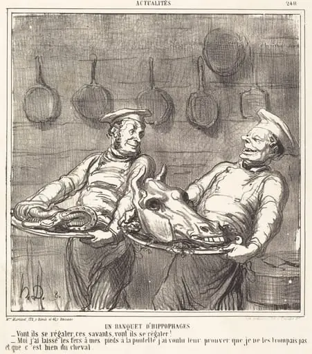 Un Banquet d'hippophages, by Honoré Daumier
