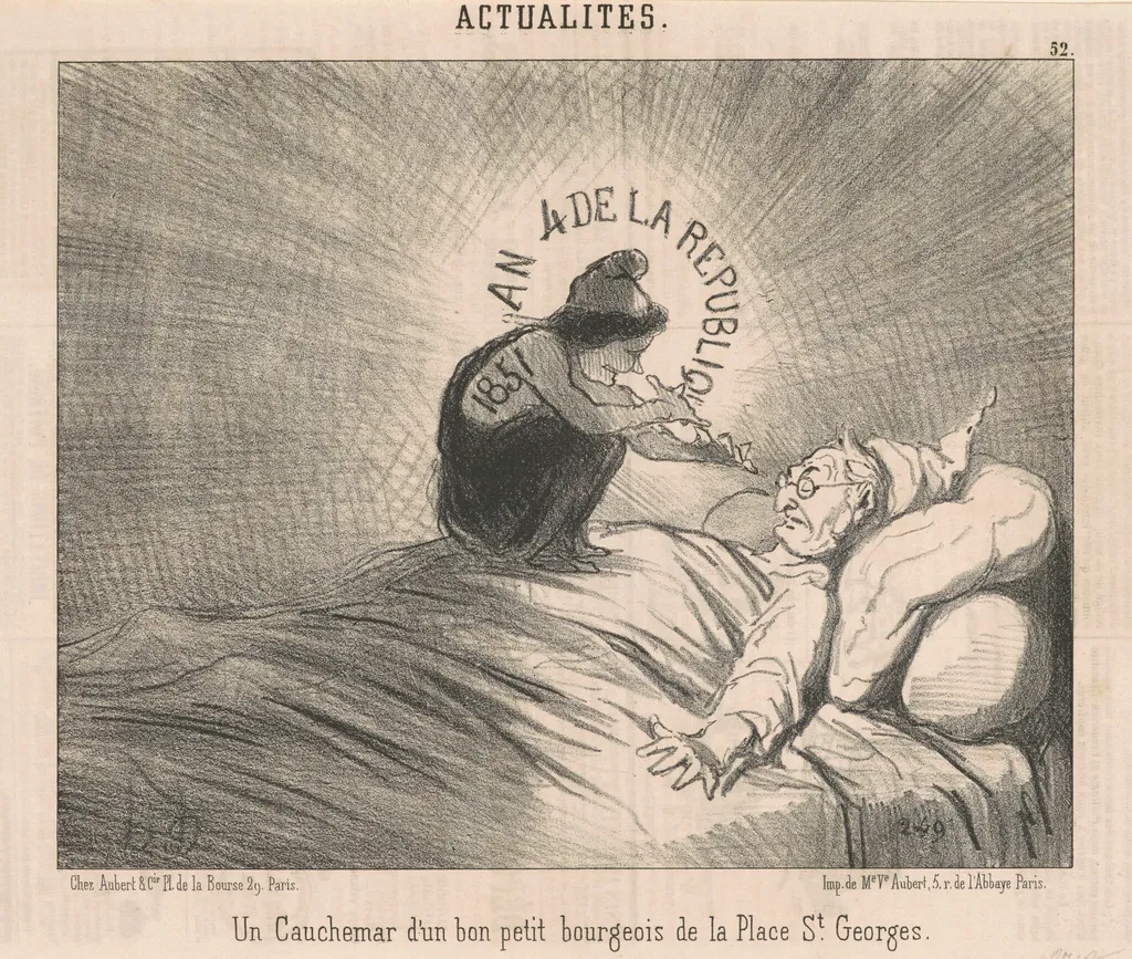 Un cauchemar d'un ...Bourgeois de la Place St. Georges, by Honoré Daumier, ink, 1851