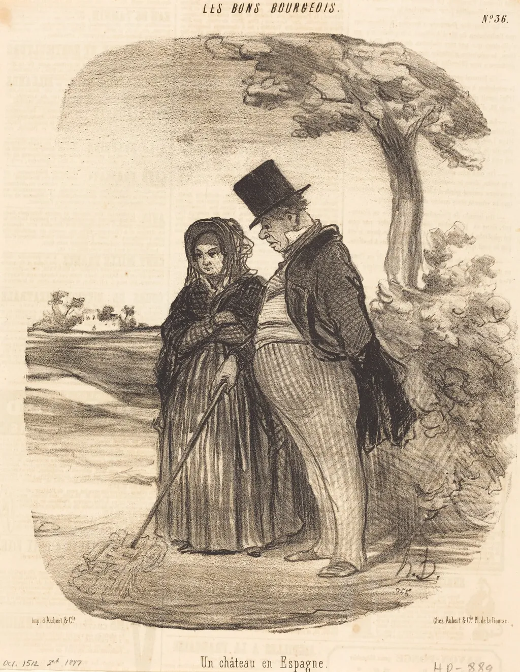 Un Chateau en Espagne, by Honoré Daumier, ink, 1847