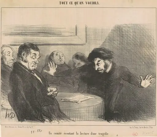 Un comité écoutant la lecture d'une tragédie, by Honoré Daumier