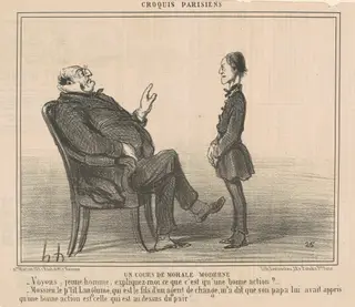 Un cours de morale moderne, by Honoré Daumier, 1857