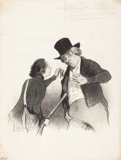 Un Début a la chasse, by Honoré Daumier