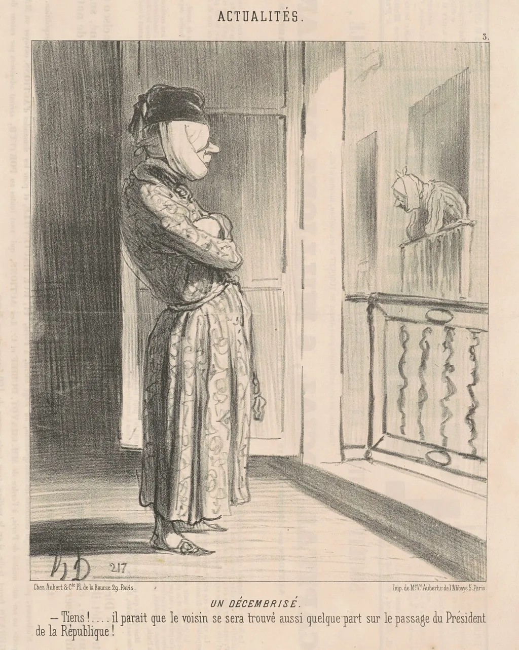 Un Décembrisé, by Honoré Daumier, ink, 1850