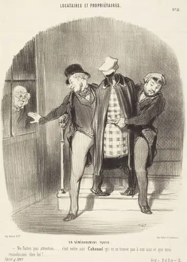 Un Déménagement furtif, by Honoré Daumier