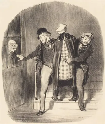 Un Déménagement furtif, by Honoré Daumier