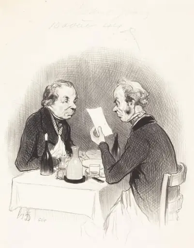 Un Diner maigre, by Honoré Daumier