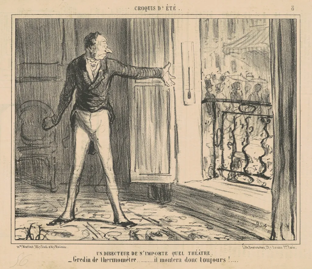 Un directeur de n'importe quel theatre, by Honoré Daumier, ink, 1856
