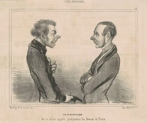 Un échantillon de ce qu'on appèll...les beaux de paris, by Honoré Daumier