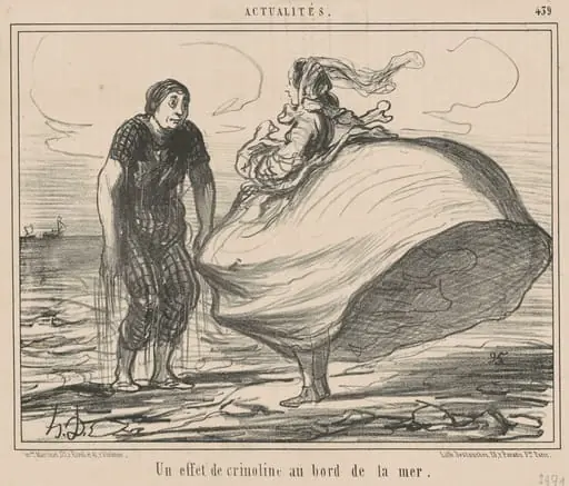Un effet de crinoline au bord de la mer, by Honoré Daumier