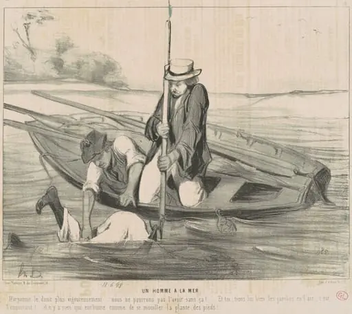 Un homme a la mer, by Honoré Daumier