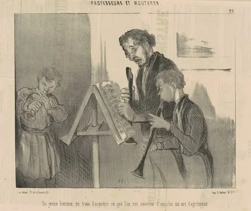 Un jeune homme en train d'acquérir ... un art d'agrément, by Honoré Daumier