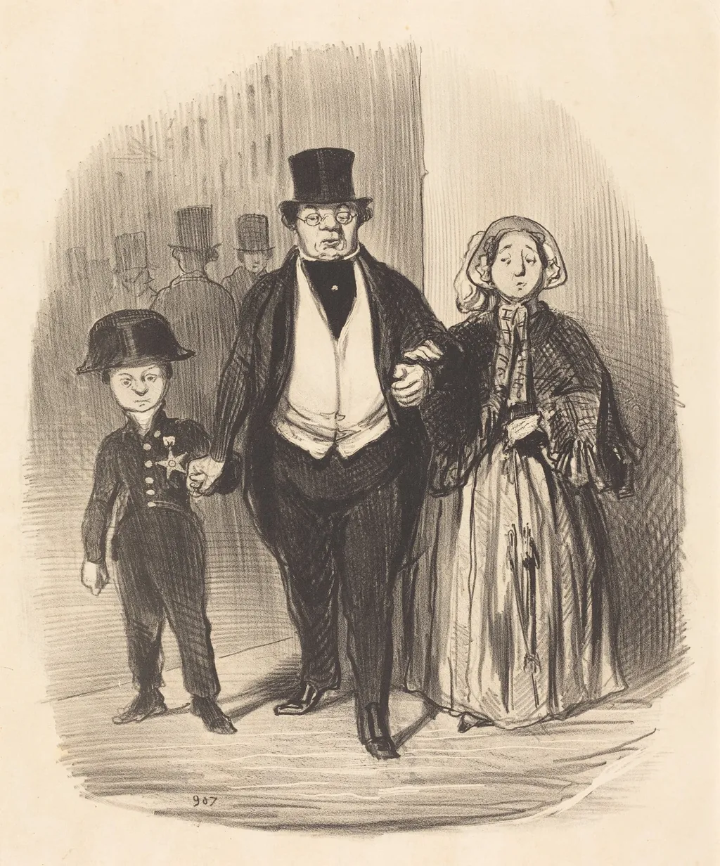 Un Jeune homme qui est l'espoir... de la famille Badinguet, by Honoré Daumier, ink, 1846