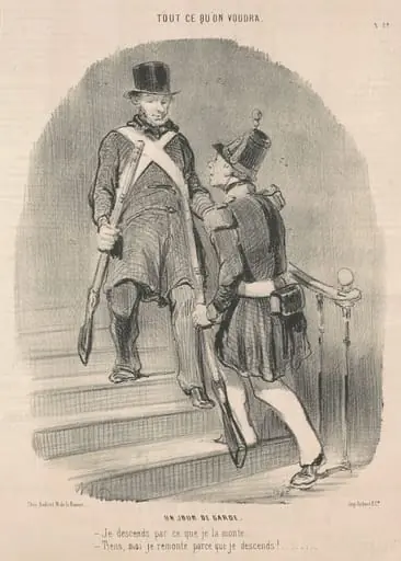 Un jour de garde, by Honoré Daumier