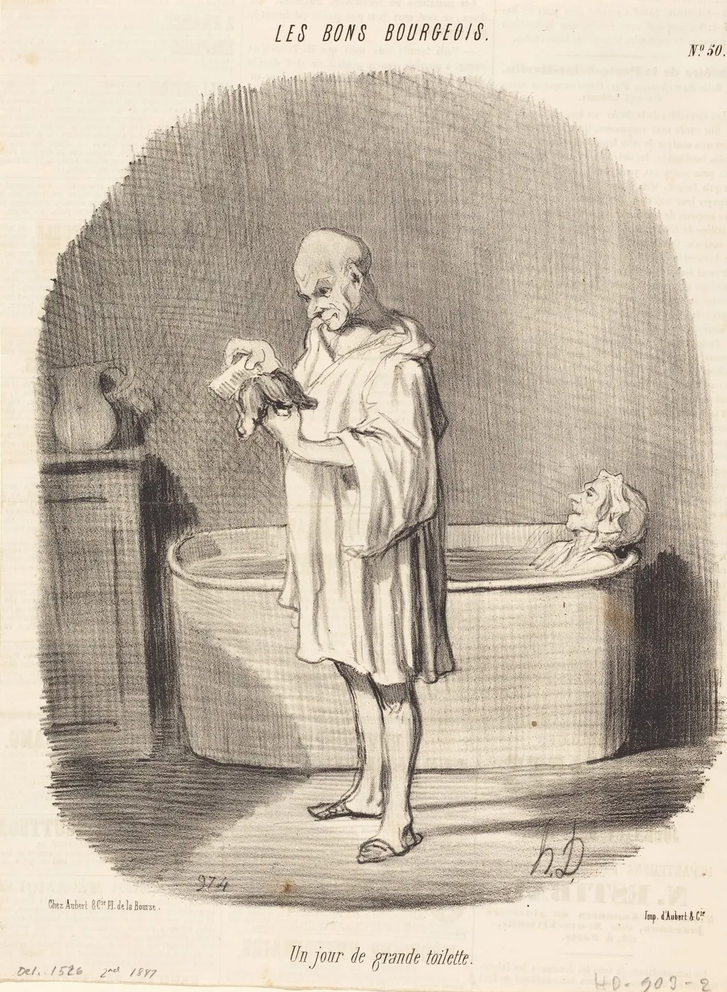 Un Jour de grande toilette, by Honoré Daumier, ink, 1847