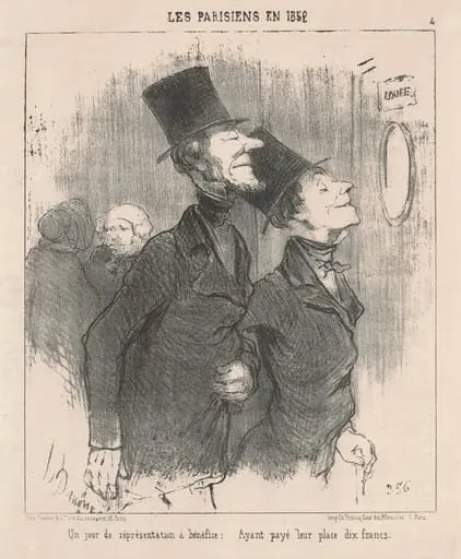 Un jour de représentation a benéfice, by Honoré Daumier