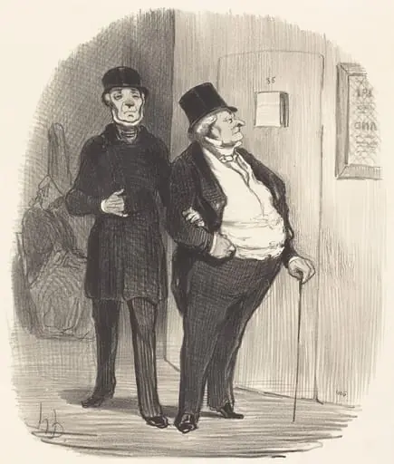 Un Jour de représentation a bénéfice..., by Honoré Daumier