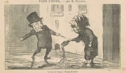 Un jour de verglas, by Honoré Daumier