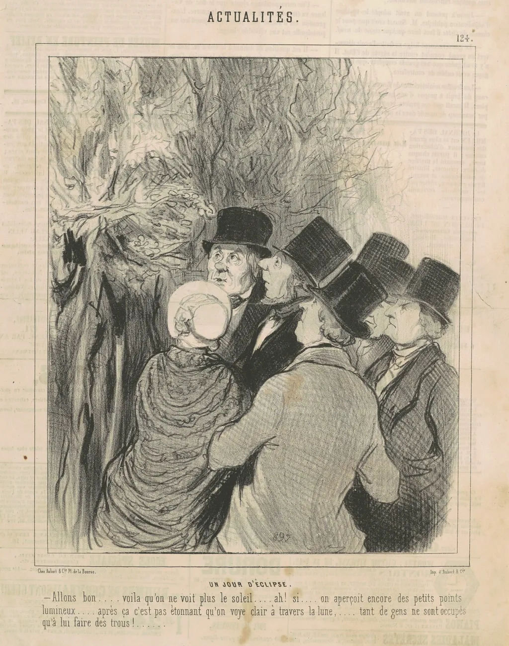 Un jour déclipse, by Honoré Daumier, ink, 1846