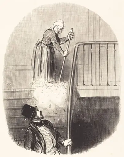 Un Locataire qui a eu un oubli le 1er janvier, by Honoré Daumier